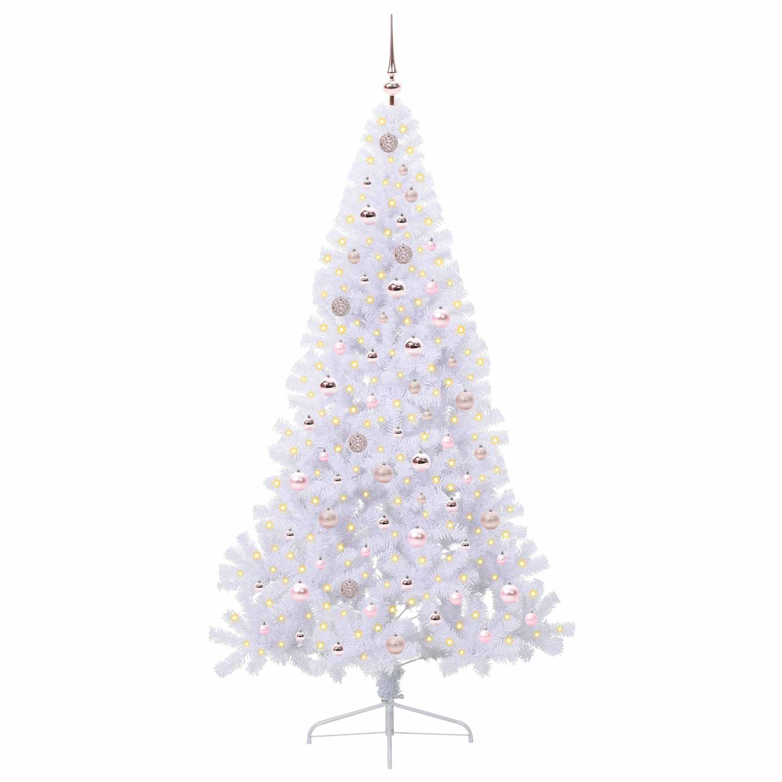 Kunstkerstboom met 300 LED Wit 210 cm PVC en staal is nu te koop bij PeponiXL, paradijselijk wonen!