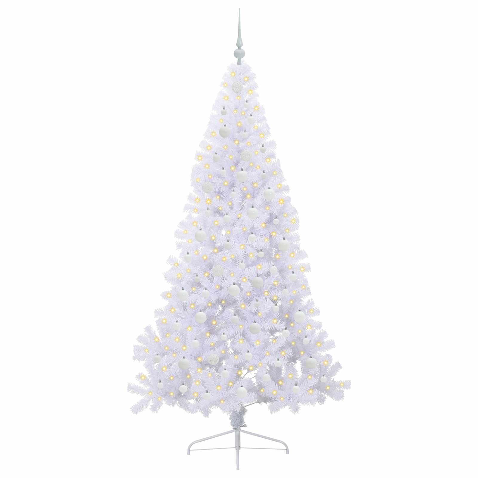 Kunstkerstboom met 300 LED Wit 210 cm PVC en staal is nu te koop bij PeponiXL, paradijselijk wonen!