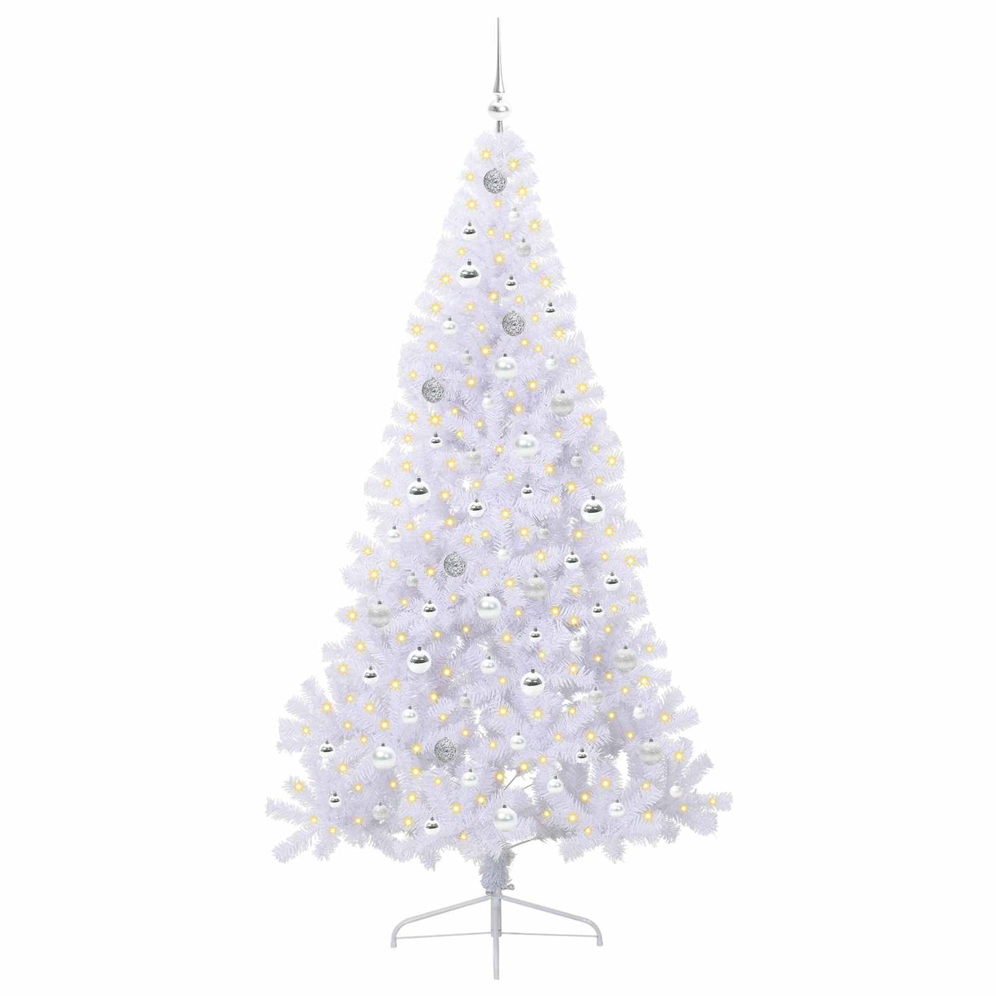 Kunstkerstboom met 300 LED Wit 210 cm PVC en staal is nu te koop bij PeponiXL, paradijselijk wonen!