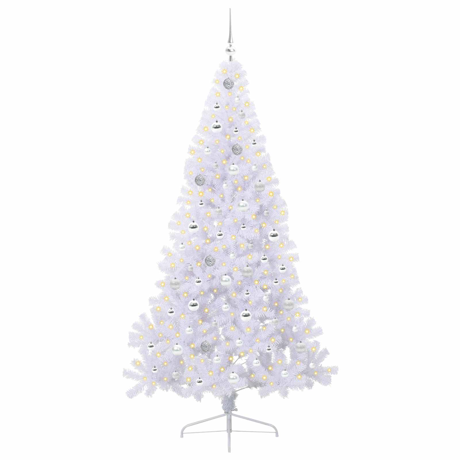 Kunstkerstboom met 300 LED Wit 210 cm PVC en staal is nu te koop bij PeponiXL, paradijselijk wonen!