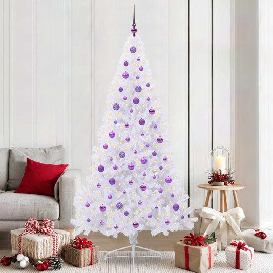 Kunstkerstboom met 300 LED Wit 210 cm PVC en staal is nu te koop bij PeponiXL, paradijselijk wonen!