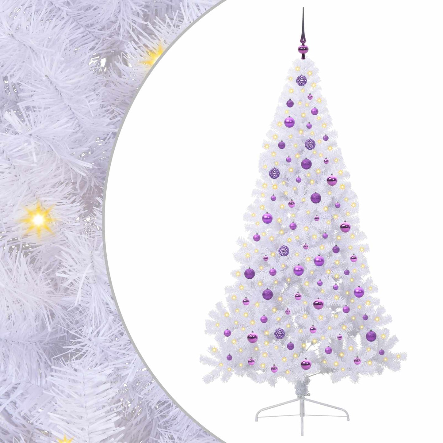 Kunstkerstboom met 300 LED Wit 210 cm PVC en staal is nu te koop bij PeponiXL, paradijselijk wonen!