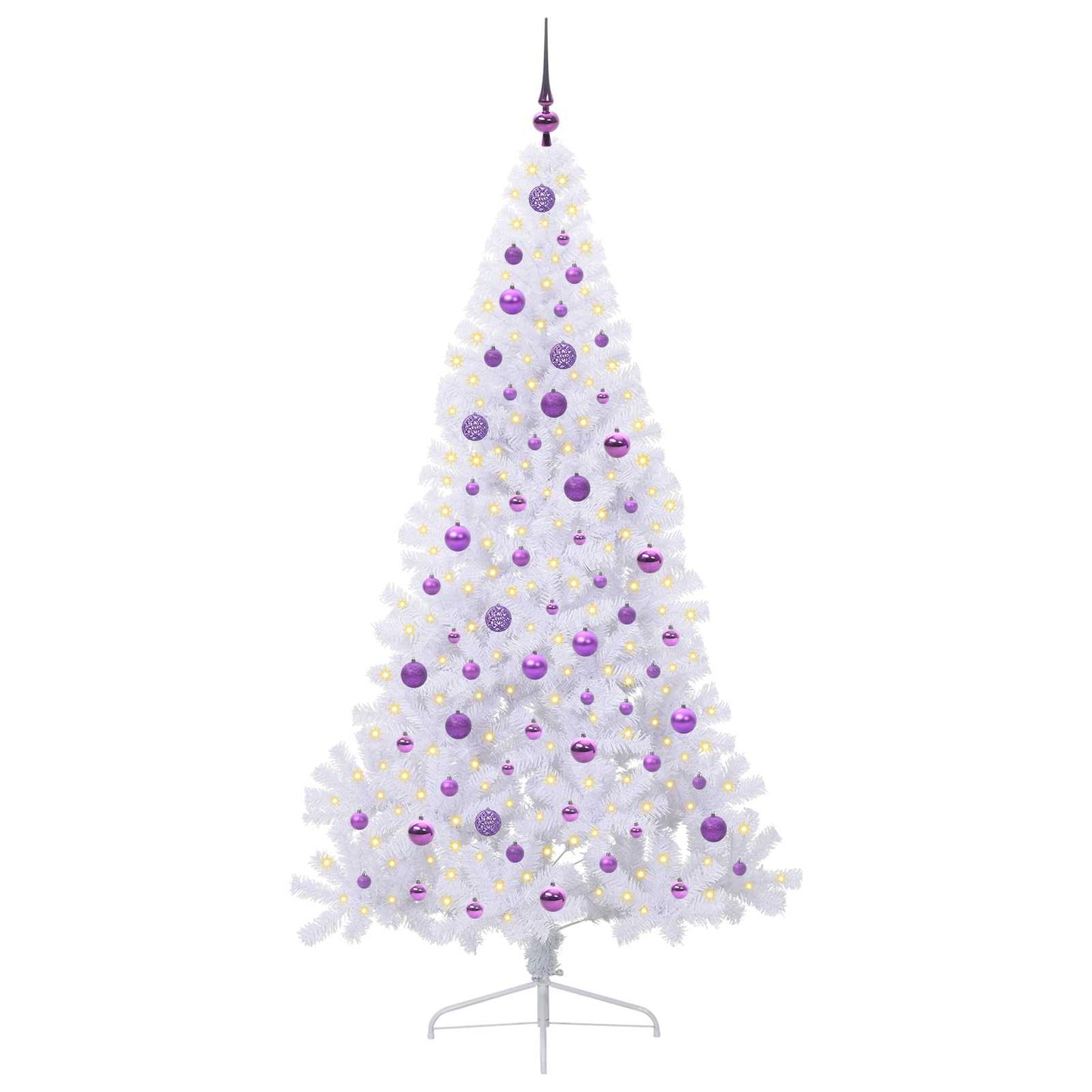 Kunstkerstboom met 300 LED Wit 210 cm PVC en staal is nu te koop bij PeponiXL, paradijselijk wonen!