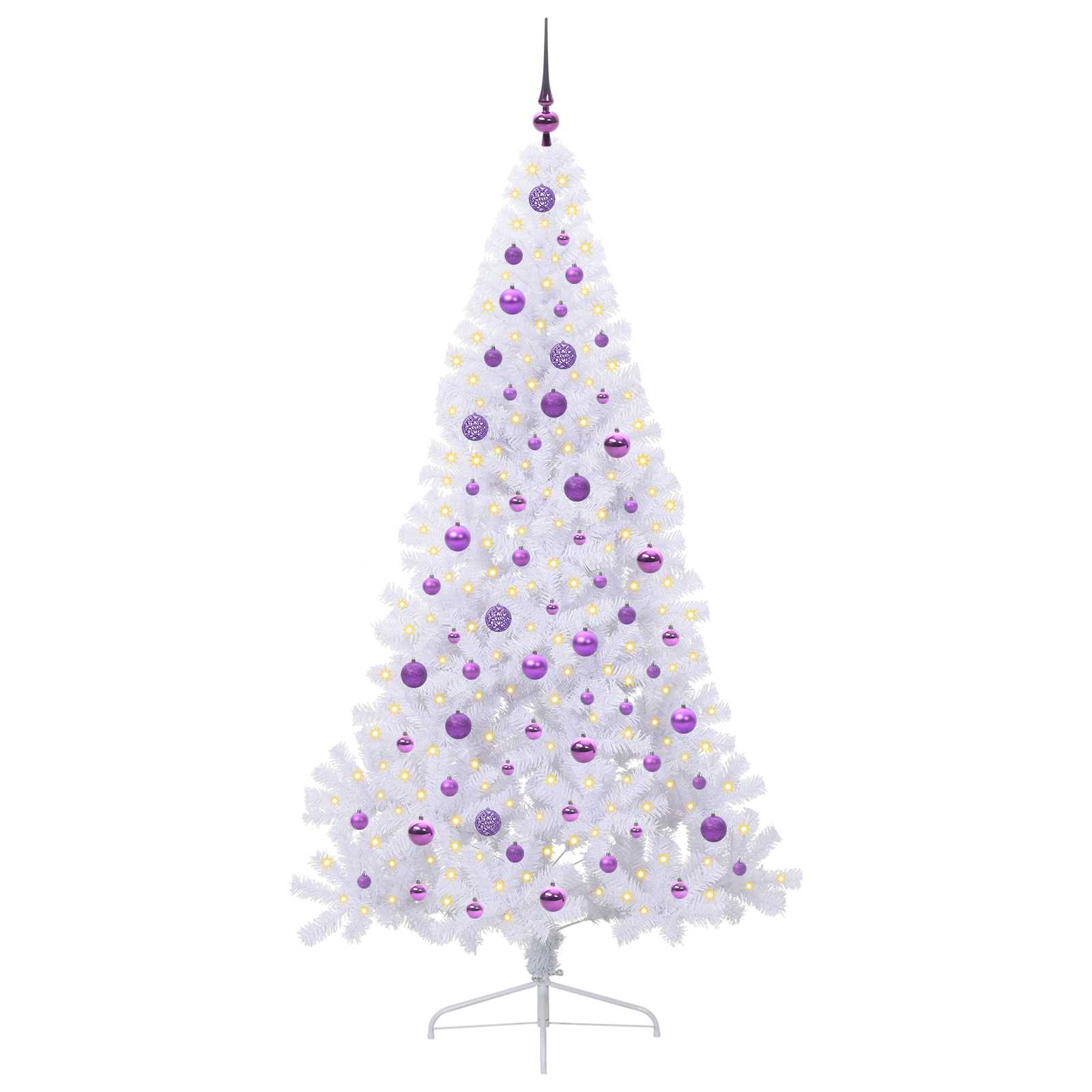 Kunstkerstboom met 300 LED Wit 210 cm PVC en staal is nu te koop bij PeponiXL, paradijselijk wonen!