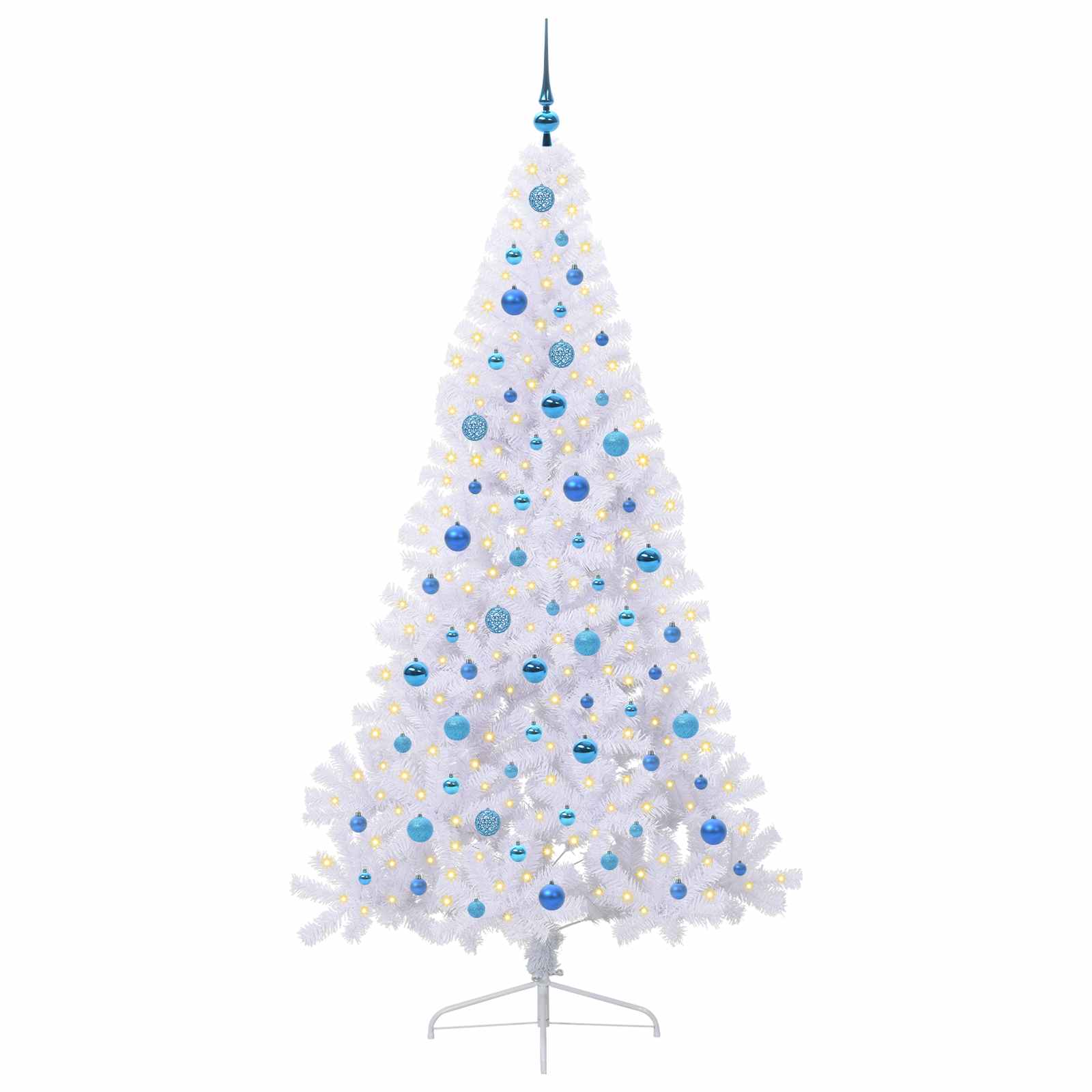 Kunstkerstboom met 300 LED Wit 210 cm PVC en staal is nu te koop bij PeponiXL, paradijselijk wonen!