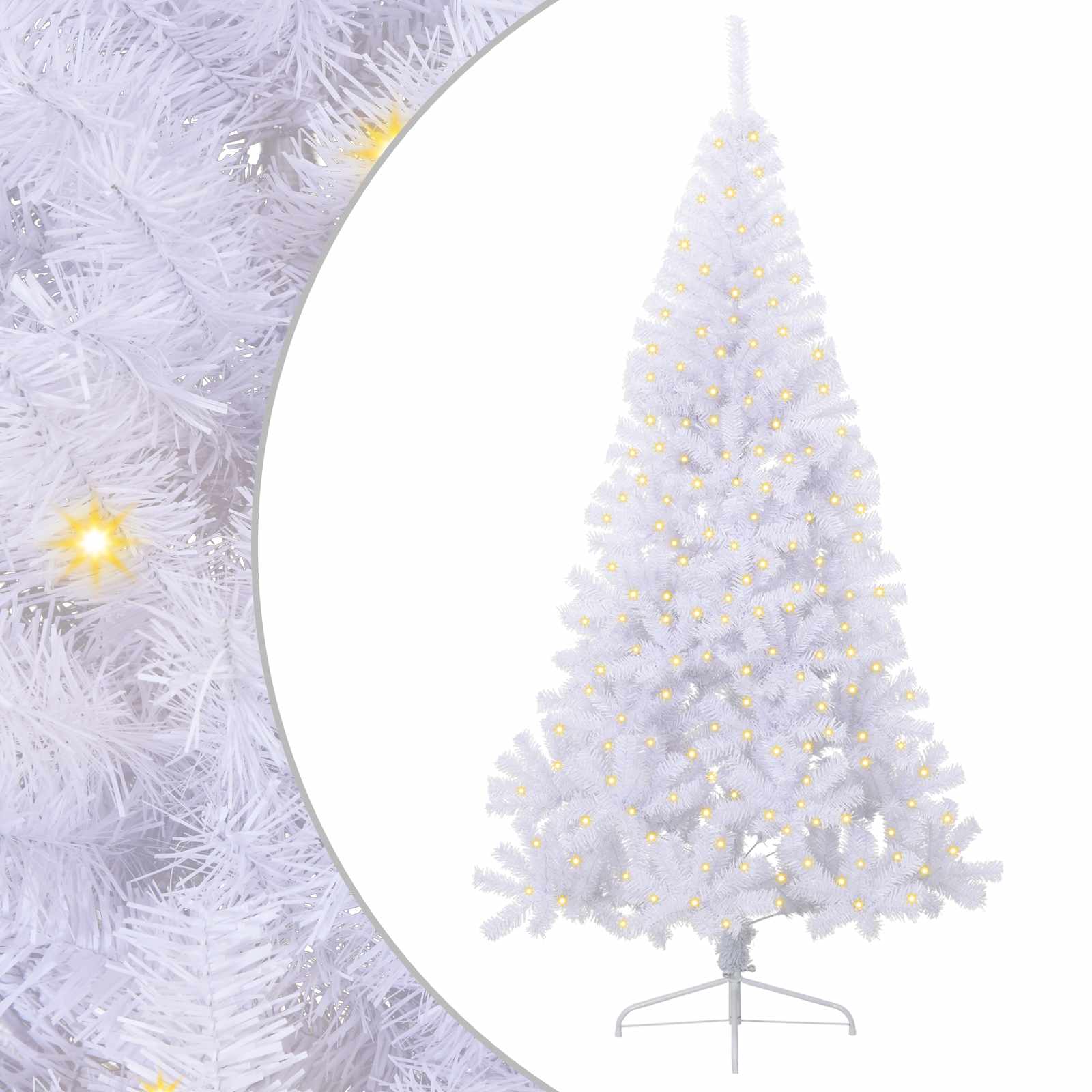 Kunstkerstboom met 300 LED Wit 240 cm PVC en staal is nu te koop bij PeponiXL, paradijselijk wonen!