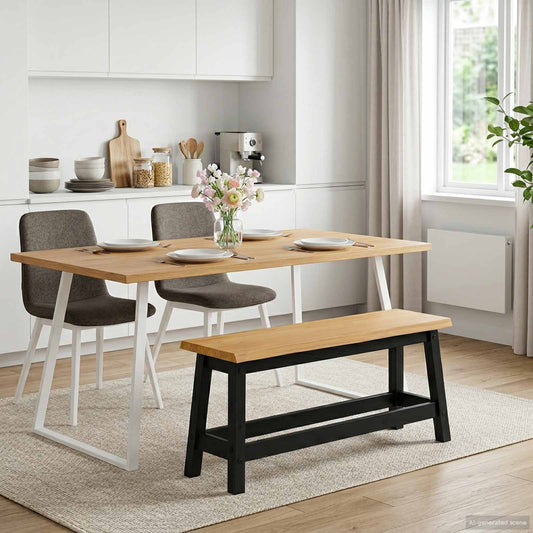 Eetbank EKAI Zwart 91,5 x 29 x 45,5 cm Massief grenenhout is nu te koop bij PeponiXL, paradijselijk wonen!