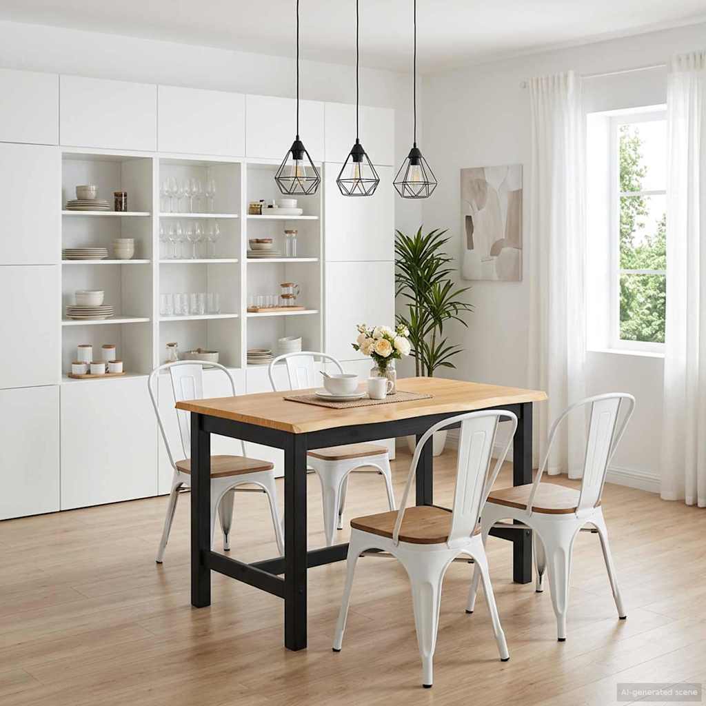 Hoge bartafel EKAI Zwart 112 x 70 x 91 cm Massief grenenhout is nu te koop bij PeponiXL, paradijselijk wonen!