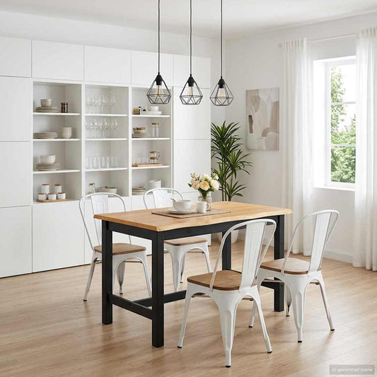 Hoge bartafel EKAI Zwart 112 x 70 x 91 cm Massief grenenhout is nu te koop bij PeponiXL, paradijselijk wonen!
