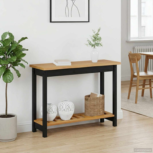 Wandtafel EKAI Zwart 112 x 35 x 76 cm Massief grenenhout is nu te koop bij PeponiXL, paradijselijk wonen!