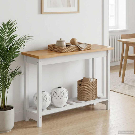 Wandtafel EKAI Wit 112 x 35 x 76 cm Massief grenenhout is nu te koop bij PeponiXL, paradijselijk wonen!
