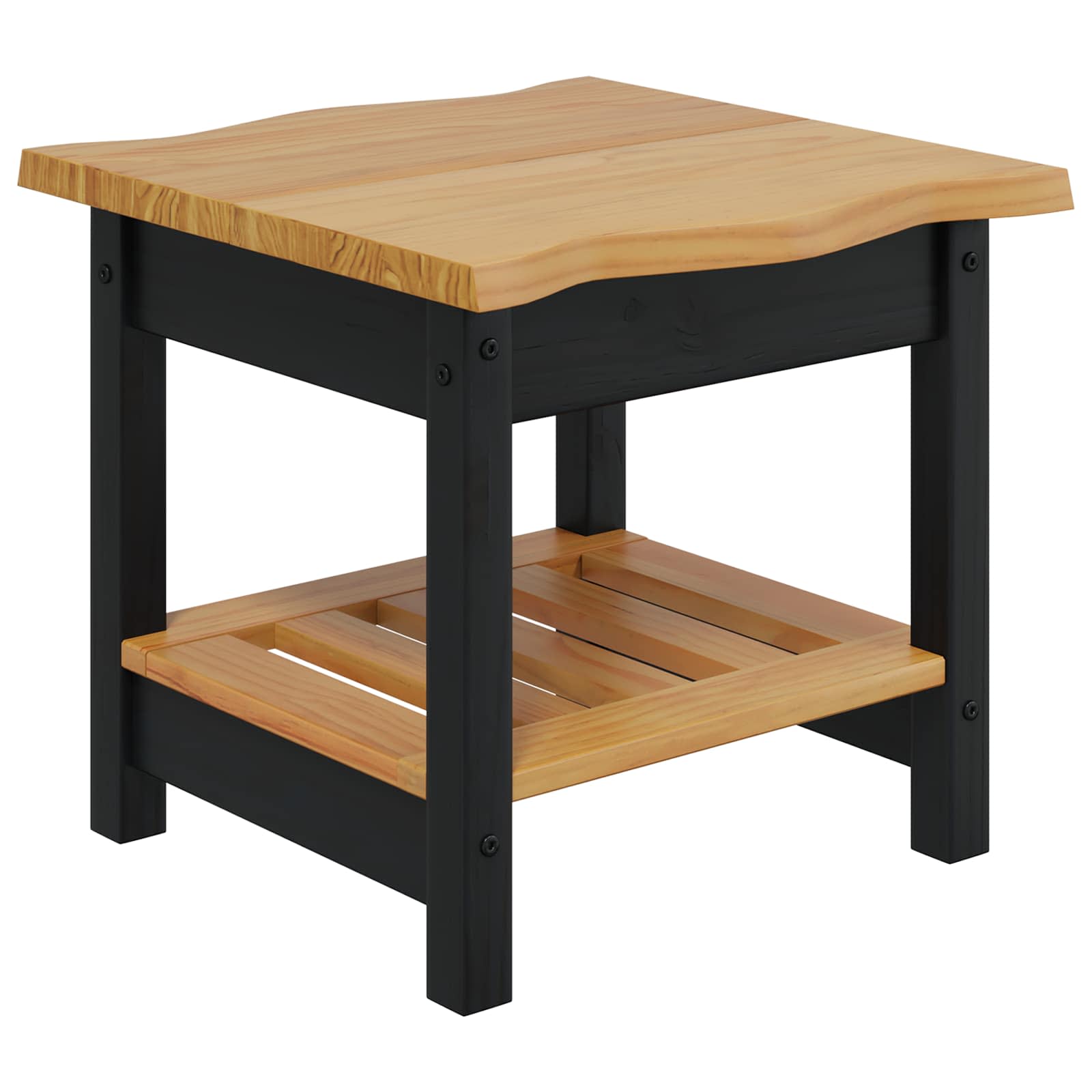 Bijzettafel EKAI Zwart 50 x 50 x 45,5 cm Massief grenenhout is nu te koop bij PeponiXL, paradijselijk wonen!