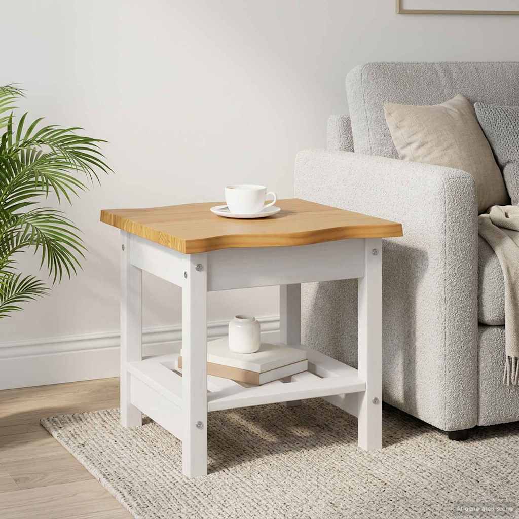 Bijzettafel EKAI Wit 50 x 50 x 45,5 cm Massief grenenhout is nu te koop bij PeponiXL, paradijselijk wonen!
