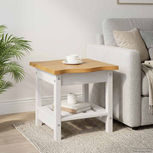 Bijzettafel EKAI Wit 50 x 50 x 45,5 cm Massief grenenhout is nu te koop bij PeponiXL, paradijselijk wonen!