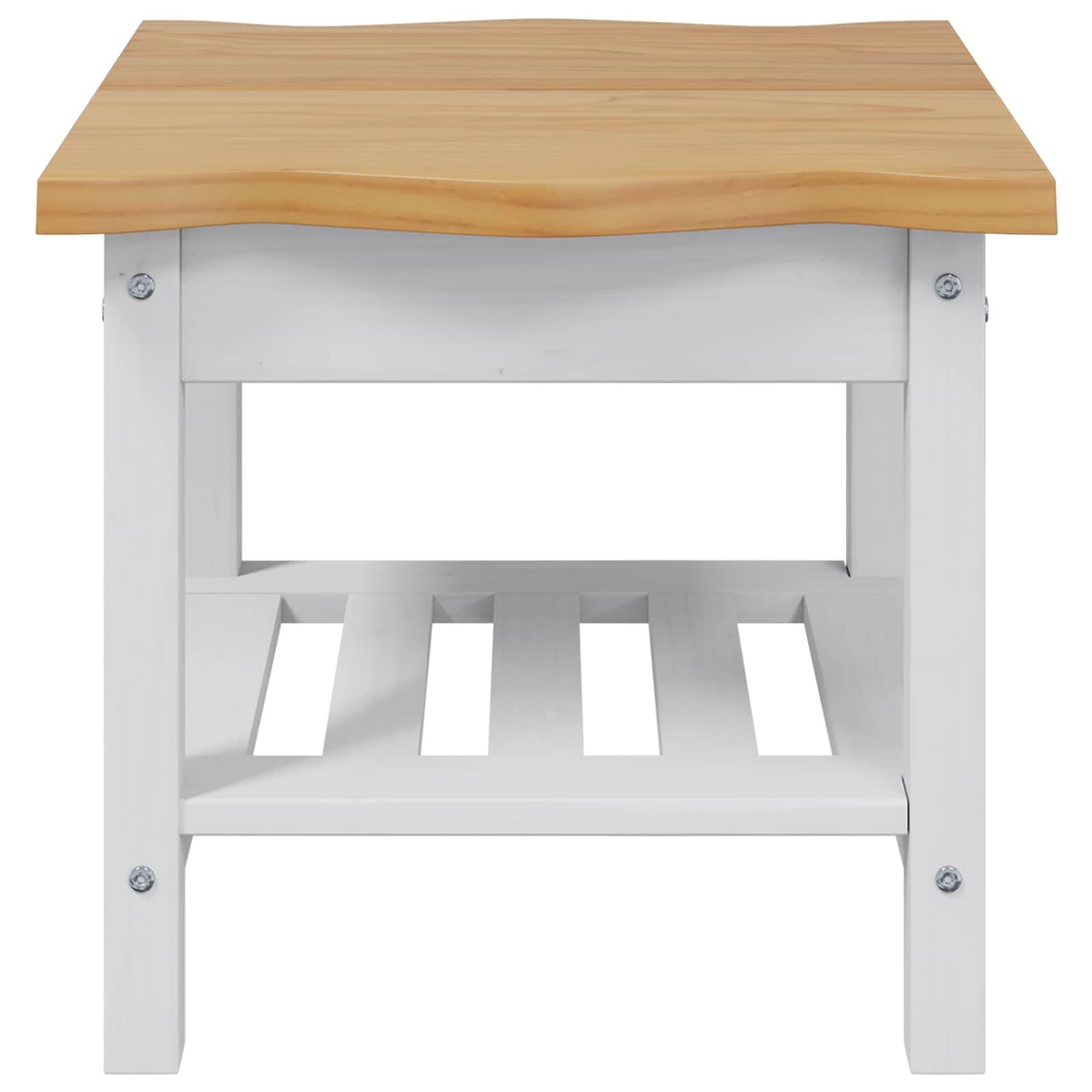 Bijzettafel EKAI Wit 50 x 50 x 45,5 cm Massief grenenhout is nu te koop bij PeponiXL, paradijselijk wonen!