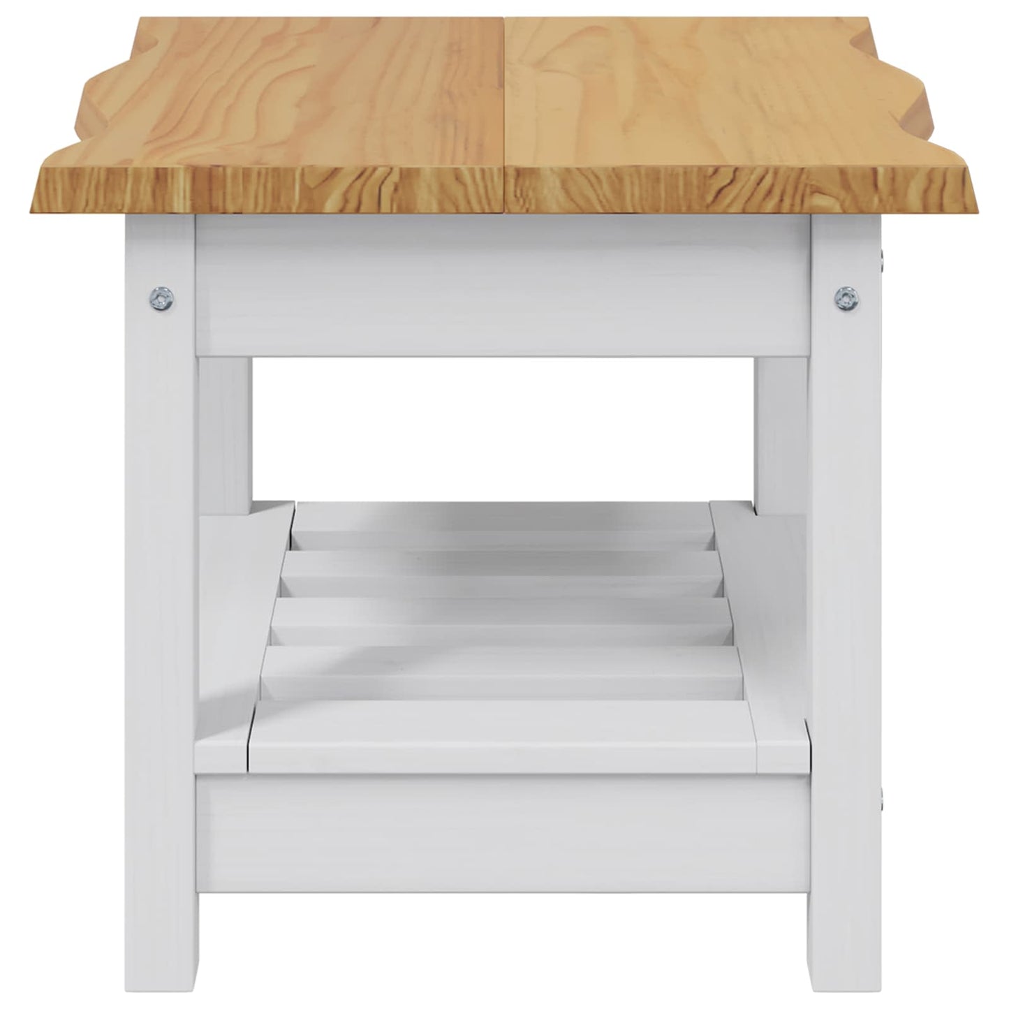 Bijzettafel EKAI Wit 50 x 50 x 45,5 cm Massief grenenhout is nu te koop bij PeponiXL, paradijselijk wonen!