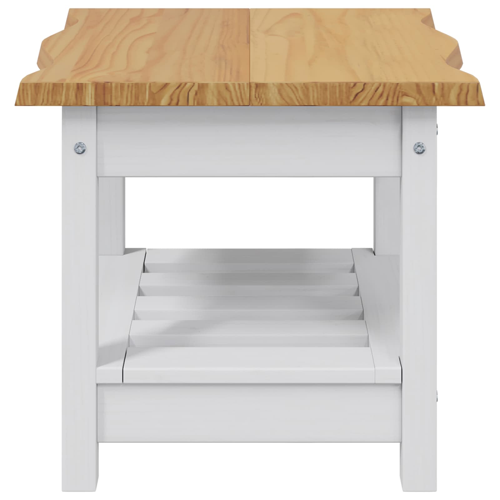 Bijzettafel EKAI Wit 50 x 50 x 45,5 cm Massief grenenhout is nu te koop bij PeponiXL, paradijselijk wonen!