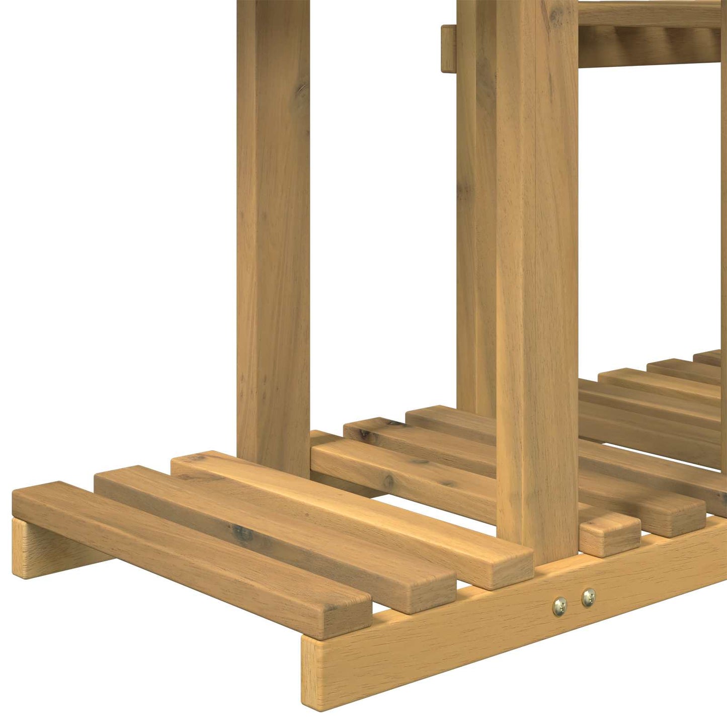 Plantenstandaard Wit 123 x 25 x 114,5 cm Massief Acaciahout