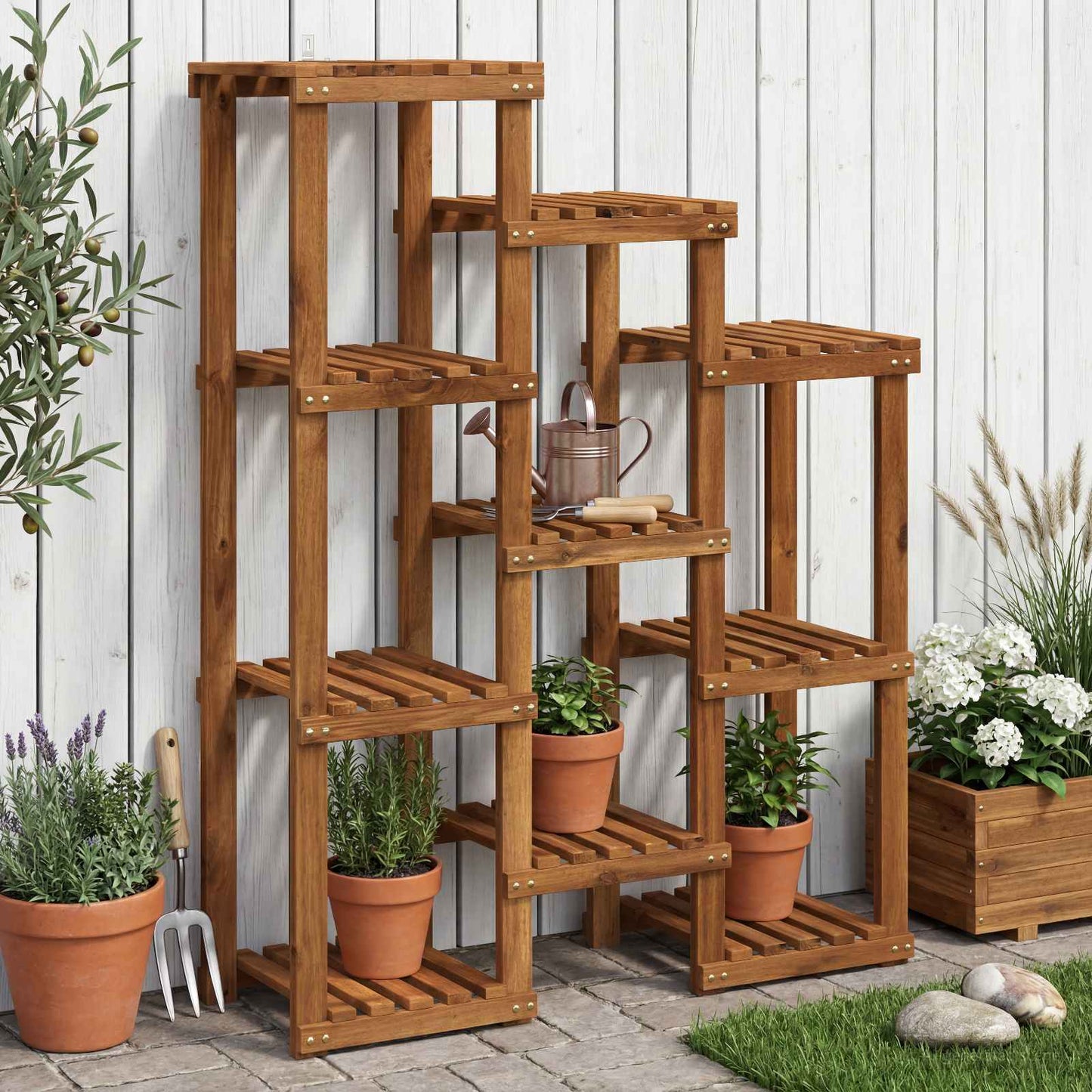 Plantenstandaard Naturel 85 x 30 x 114,5 cm Massief Acaciahout
