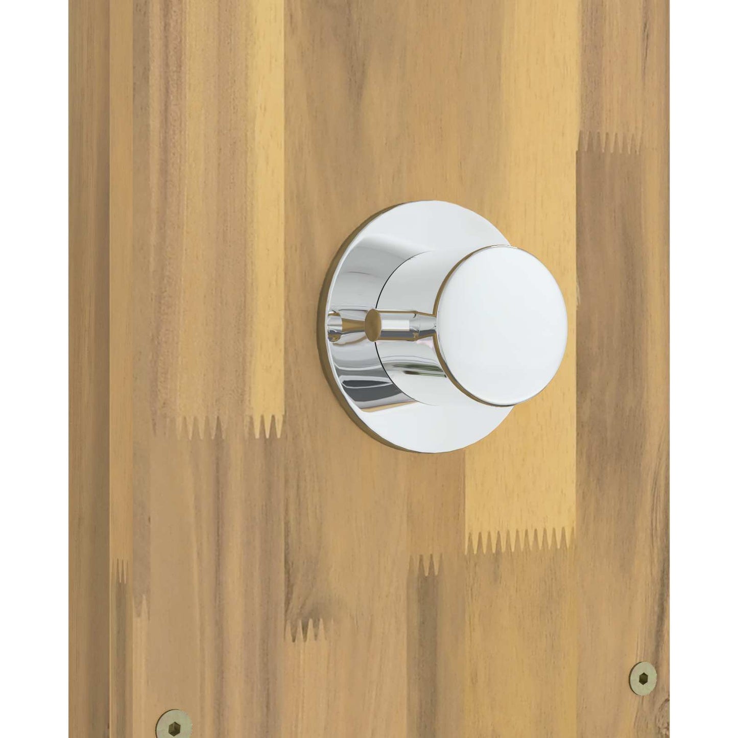 Buitendouche 219 cm Massief acaciahout en roestvrij staal Wit
