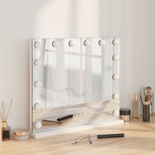 LED Make-up Spiegel Wit 50 x 10 x 44 cm Glas en Staal is nu te koop bij PeponiXL, paradijselijk wonen!