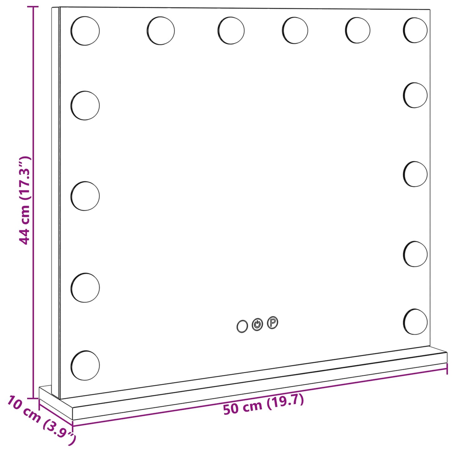 LED Make-up Spiegel Wit 50 x 10 x 44 cm Glas en Staal is nu te koop bij PeponiXL, paradijselijk wonen!