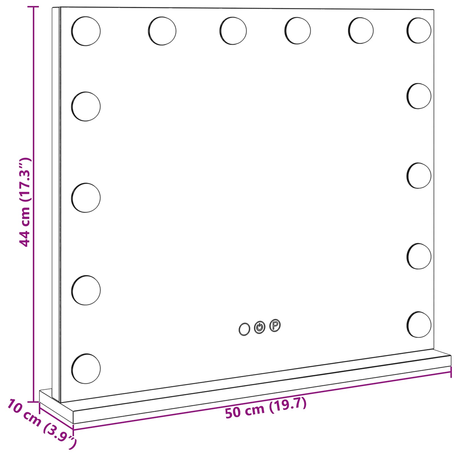 LED Make-up Spiegel Wit 50 x 10 x 44 cm Glas en Staal is nu te koop bij PeponiXL, paradijselijk wonen!