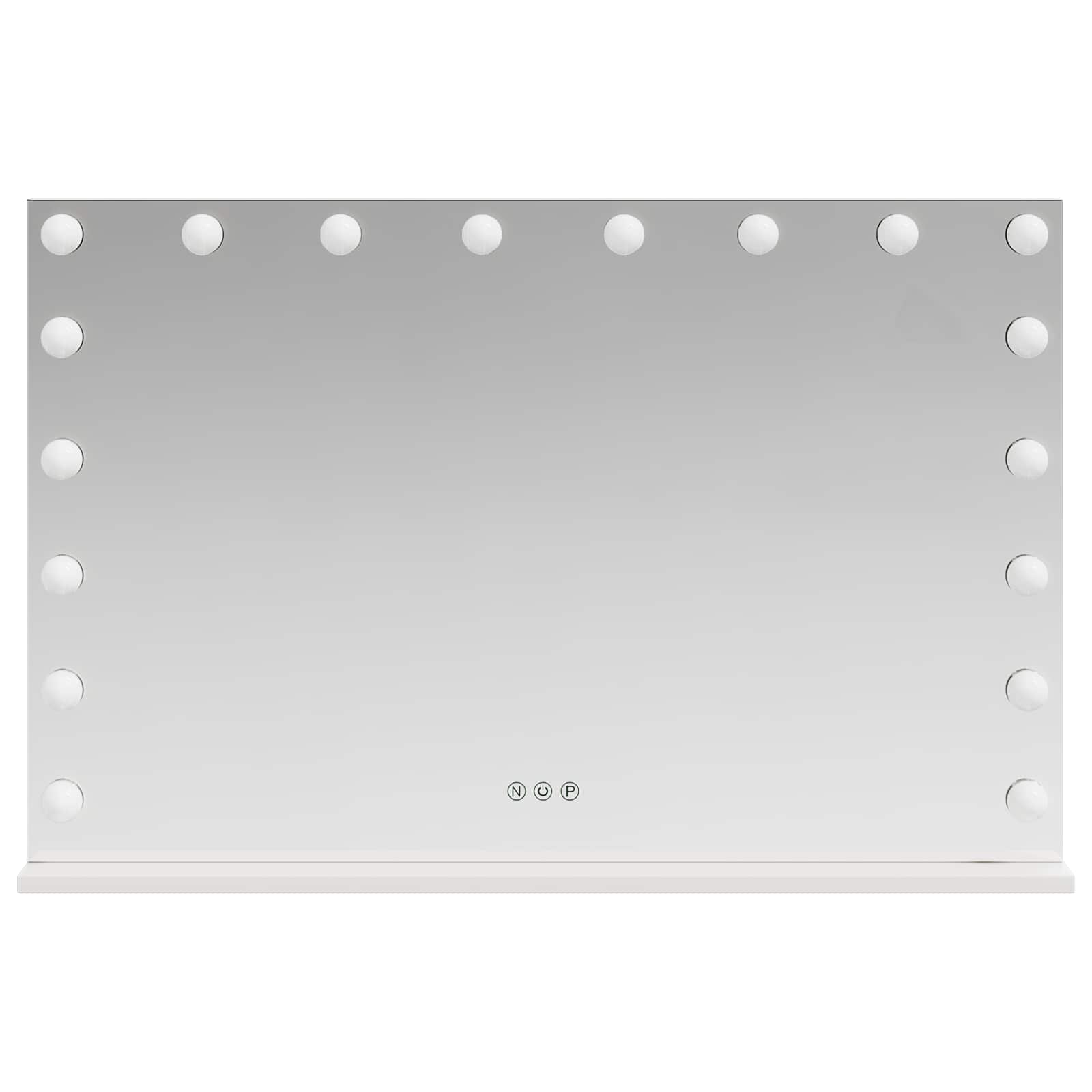 LED Make-up Spiegel Wit 80 x 10 x 52,5 cm Glas en Staal is nu te koop bij PeponiXL, paradijselijk wonen!