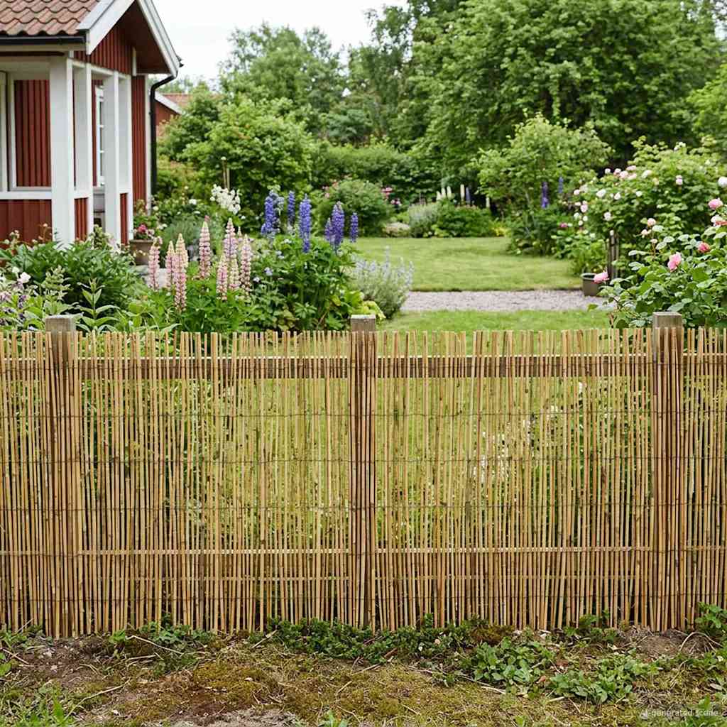 Tuinhek Geë carboniseerd 400 x 100 cm Riet is nu te koop bij PeponiXL, paradijselijk wonen!