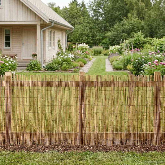 Tuinhek Geë carboniseerd 300 x 100 cm Riet is nu te koop bij PeponiXL, paradijselijk wonen!