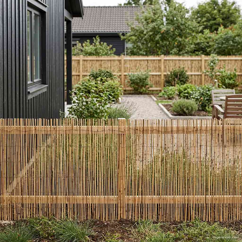 Tuinhek Geë carboniseerd 500 x 80 cm Riet is nu te koop bij PeponiXL, paradijselijk wonen!