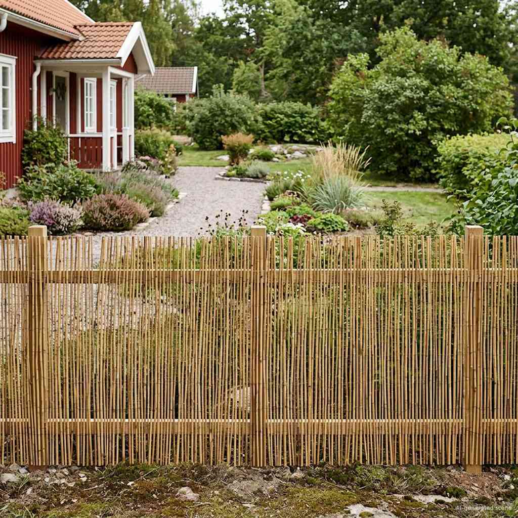 Tuinhek Geë carboniseerd 1000 x 80 cm Riet is nu te koop bij PeponiXL, paradijselijk wonen!