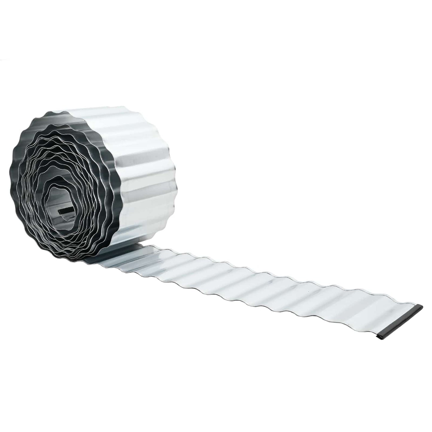 Gazonrand 5 m x 30 cm Gegalvaniseerd staal zilver