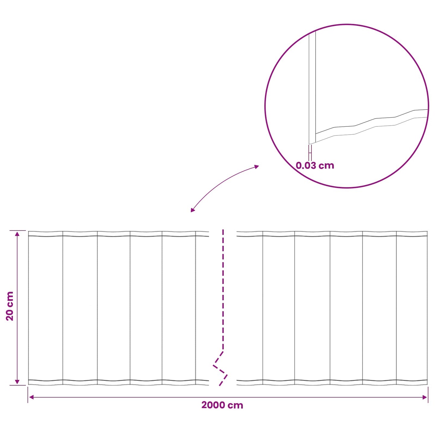 Gazonrand 20 m x 20 cm Gegalvaniseerd staal zilver