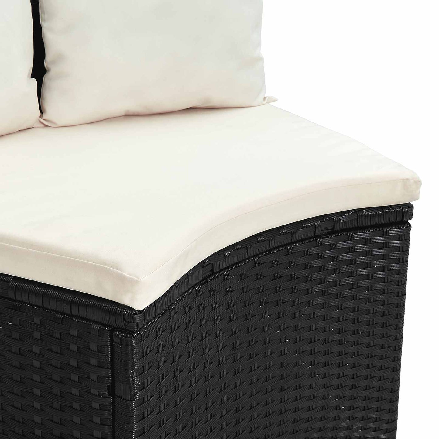 Bankstel 2 pcs Zwart Massief Acacia Hout en Poly Rattan is nu te koop bij PeponiXL, paradijselijk wonen!