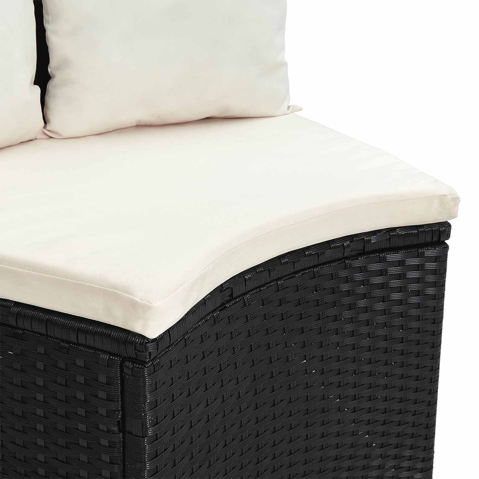 Bankstel 2 pcs Zwart Massief Acacia Hout en Poly Rattan is nu te koop bij PeponiXL, paradijselijk wonen!