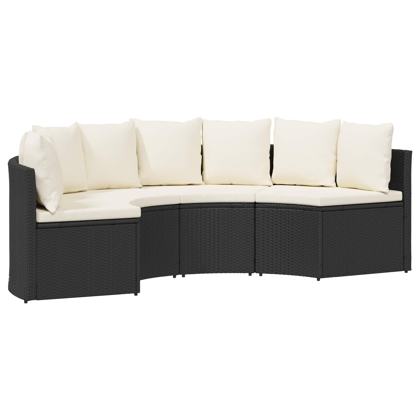 Bankstel 2 pcs Zwart Massief Acacia Hout en Poly Rattan is nu te koop bij PeponiXL, paradijselijk wonen!