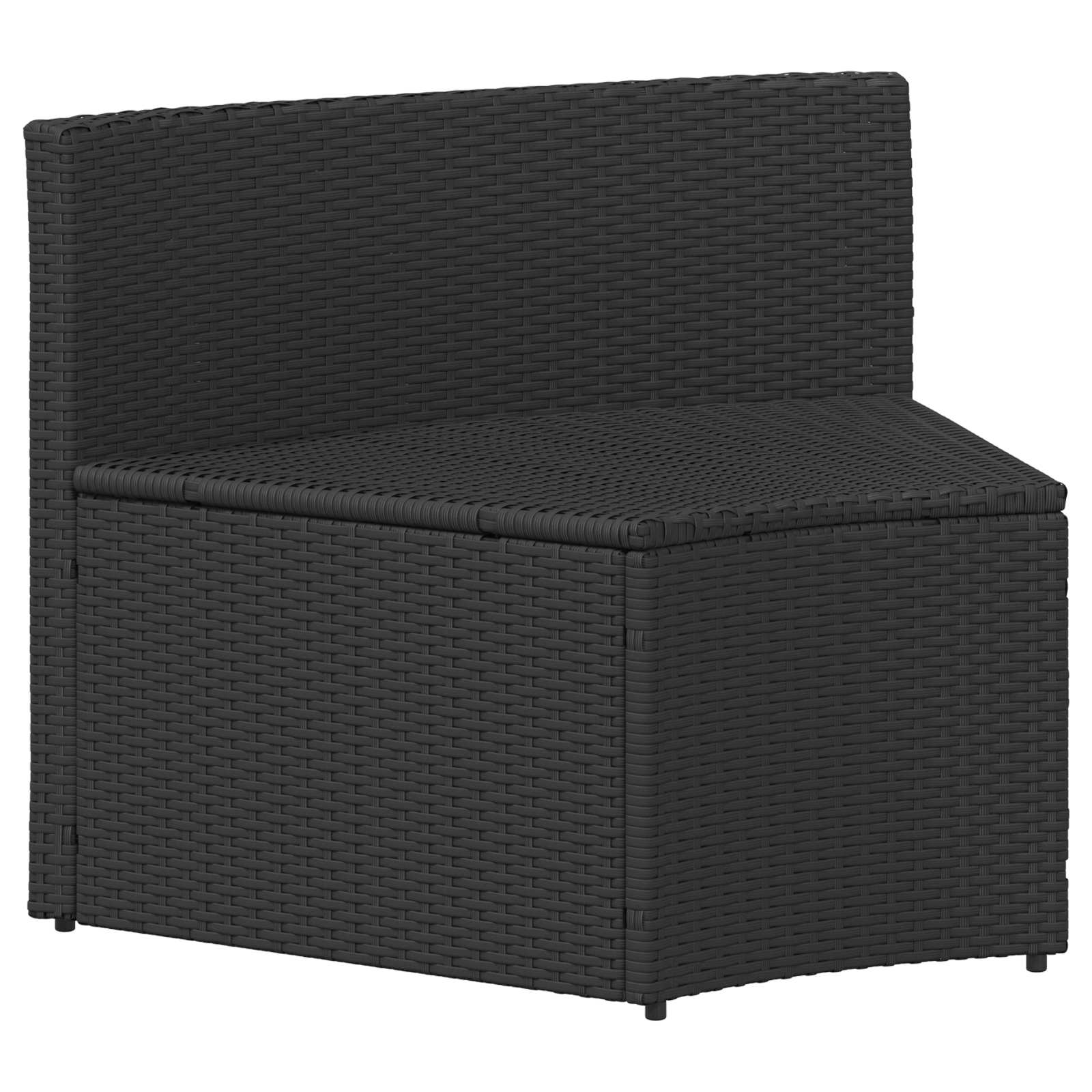 Bankstel 2 pcs Zwart Massief Acacia Hout en Poly Rattan is nu te koop bij PeponiXL, paradijselijk wonen!