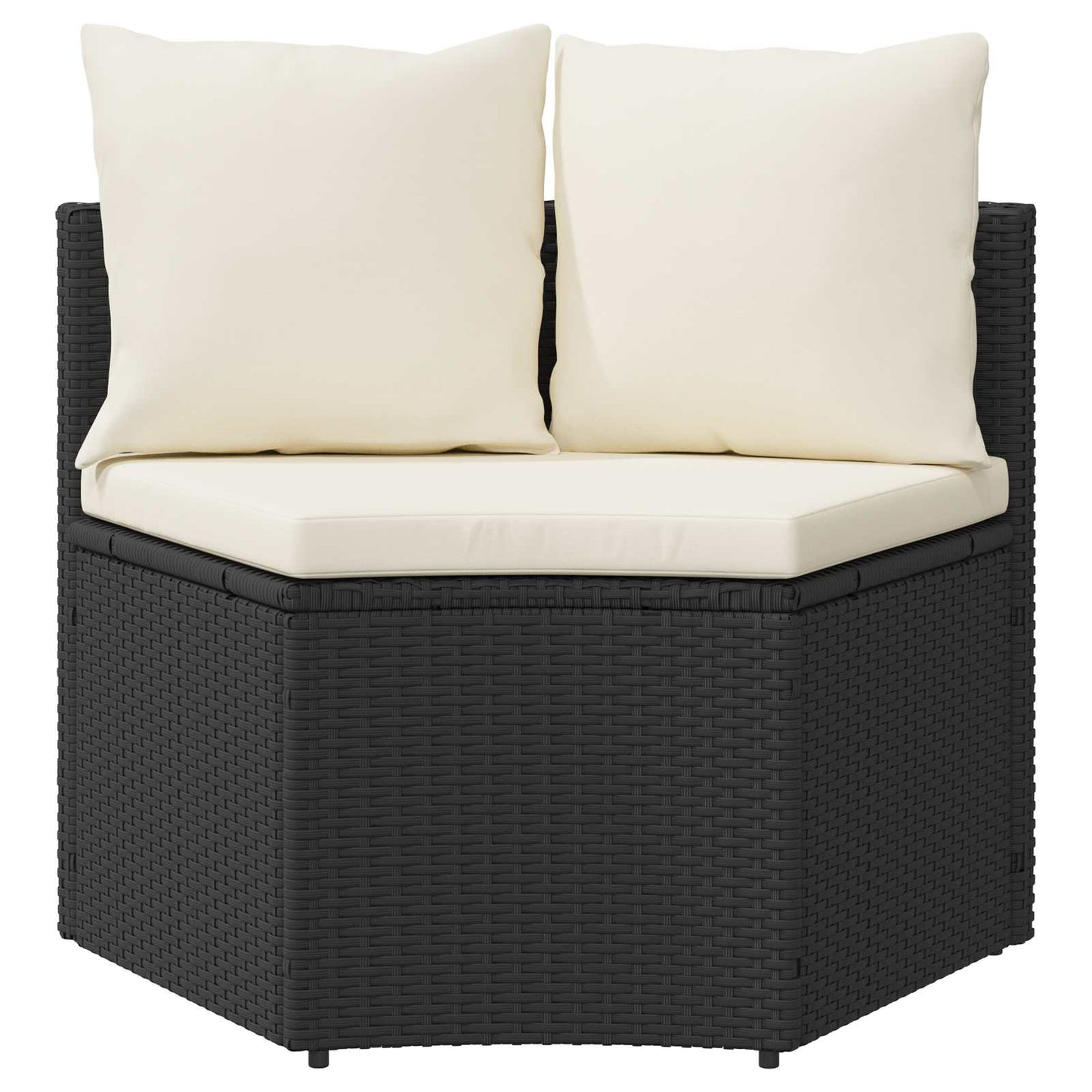 Bankstel 2 pcs Zwart Massief Acacia Hout en Poly Rattan is nu te koop bij PeponiXL, paradijselijk wonen!