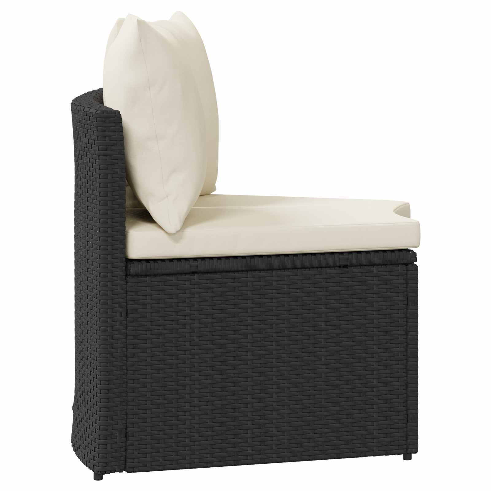 Bankstel 2 pcs Zwart Massief Acacia Hout en Poly Rattan is nu te koop bij PeponiXL, paradijselijk wonen!
