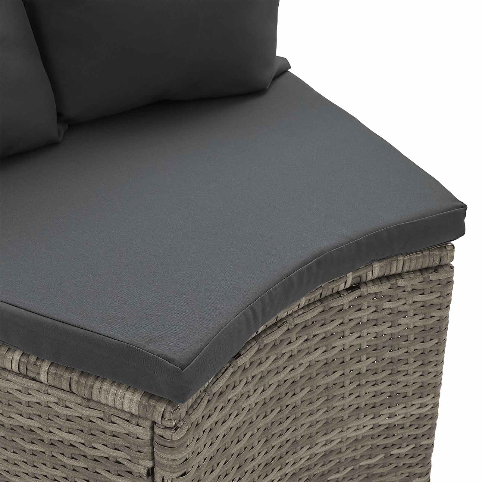 Bankstel 2 pcs Grijs Massief Acacia Hout en Poly Rattan is nu te koop bij PeponiXL, paradijselijk wonen!