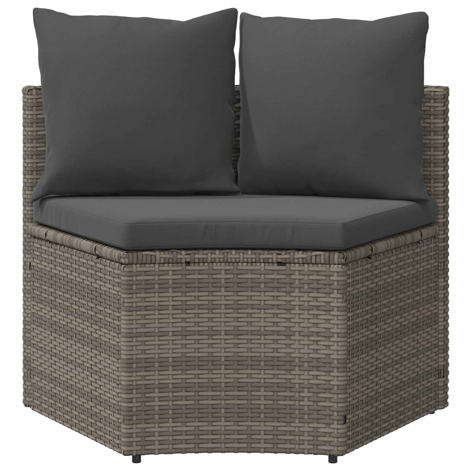 Bankstel 2 pcs Grijs Massief Acacia Hout en Poly Rattan is nu te koop bij PeponiXL, paradijselijk wonen!