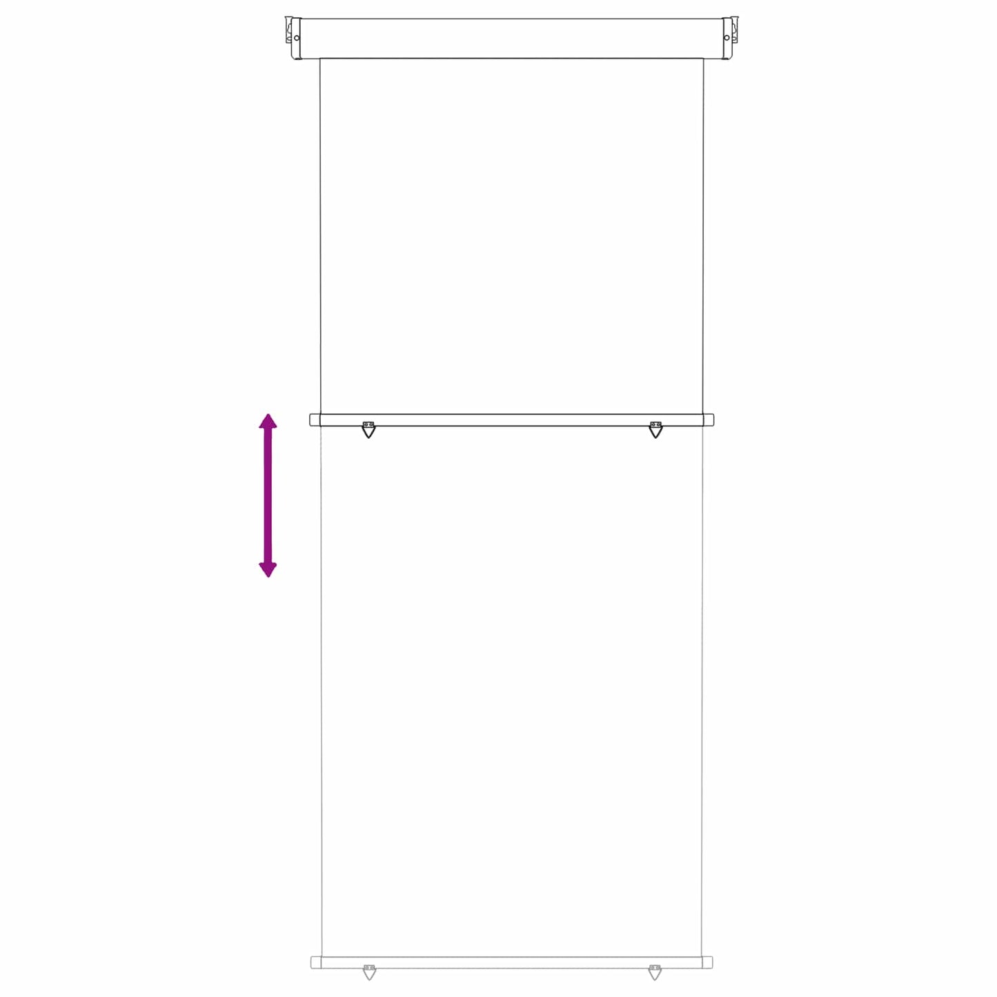 Zijscherm Balkon 60 x 250 cm 100% polyester ijzer staal is nu te koop bij PeponiXL, paradijselijk wonen!