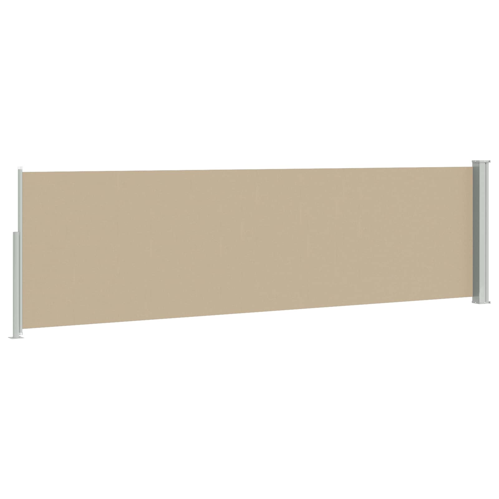 Uittrekbaar Zijscherm 120 x 300 cm Polyester Rechthoekig Beige is nu te koop bij PeponiXL, paradijselijk wonen!