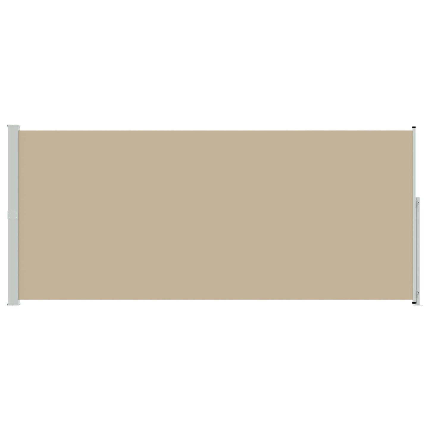 Uittrekbaar Zijscherm 180 x 600 cm Polyester Rechthoekig Beige is nu te koop bij PeponiXL, paradijselijk wonen!