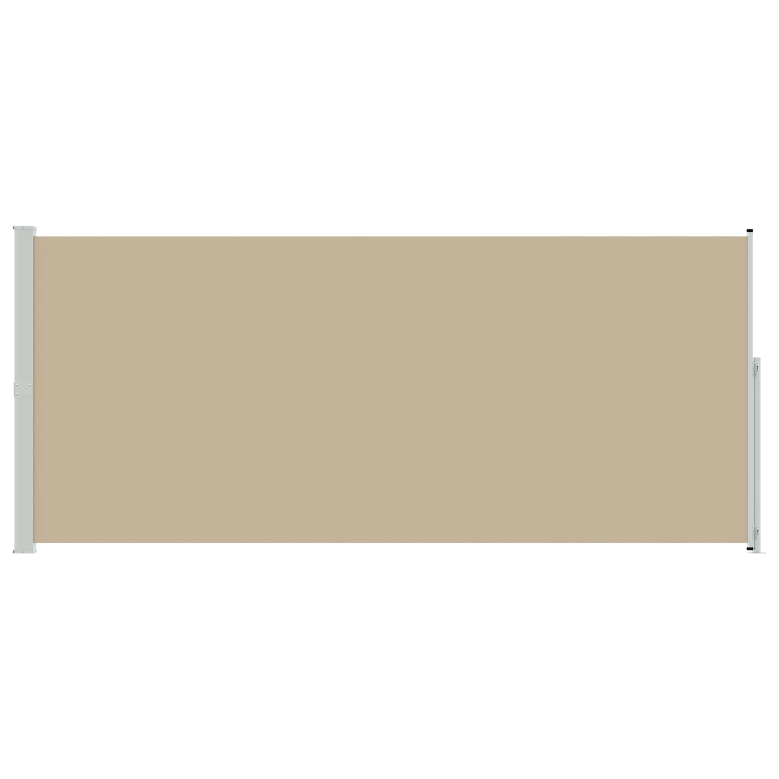 Uittrekbaar Zijscherm 180 x 600 cm Polyester Rechthoekig Beige is nu te koop bij PeponiXL, paradijselijk wonen!