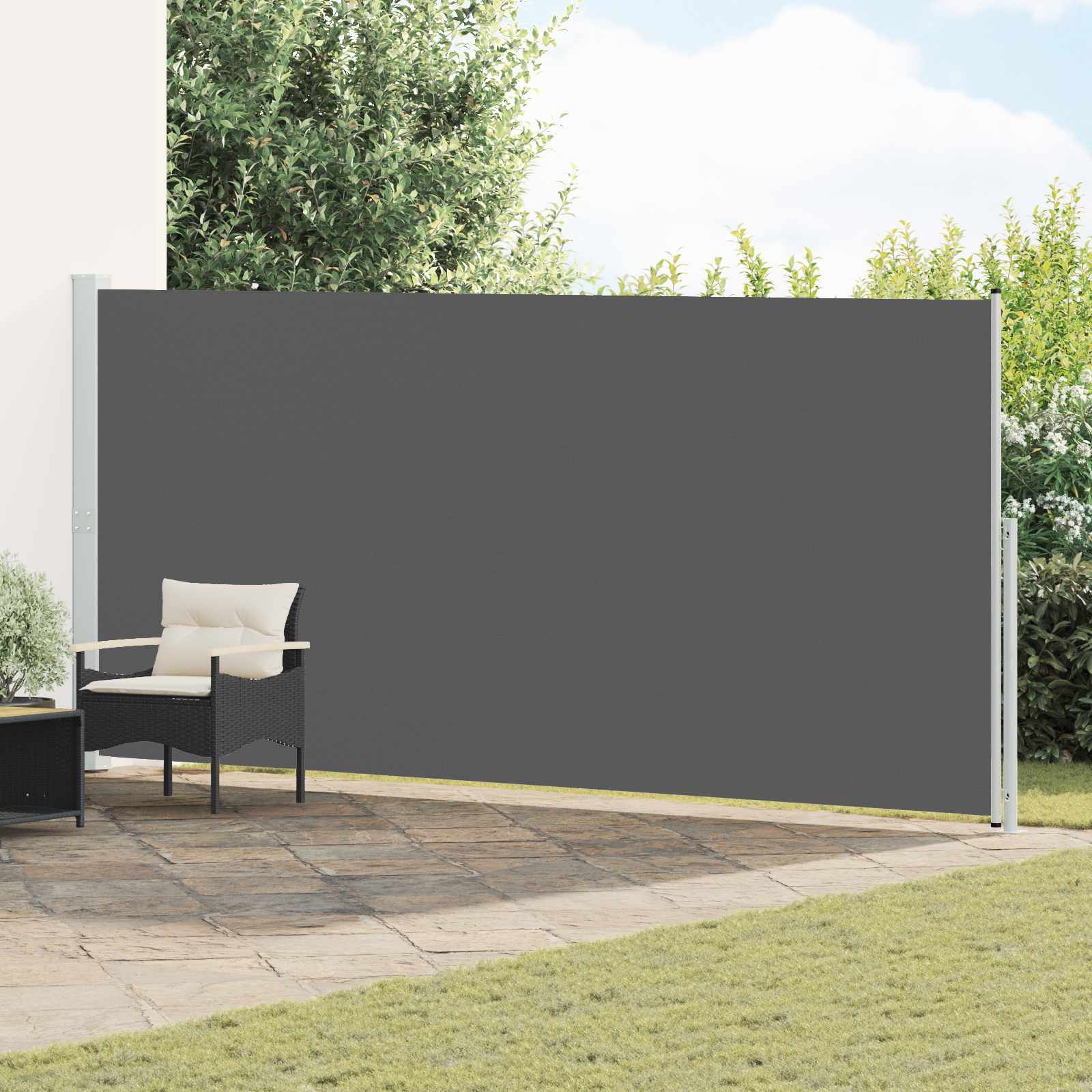 Uittrekbaar Zijscherm 180 x 600 cm Polyester Rechthoekig is nu te koop bij PeponiXL, paradijselijk wonen!