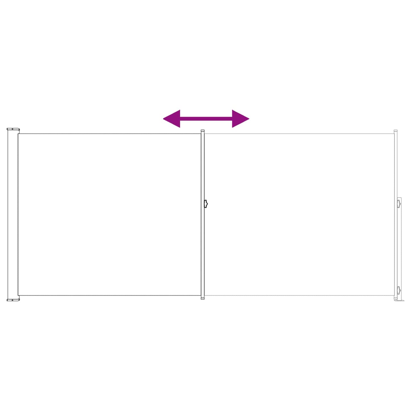 Uittrekbaar Zijscherm 180 x 600 cm Polyester Rechthoekig is nu te koop bij PeponiXL, paradijselijk wonen!