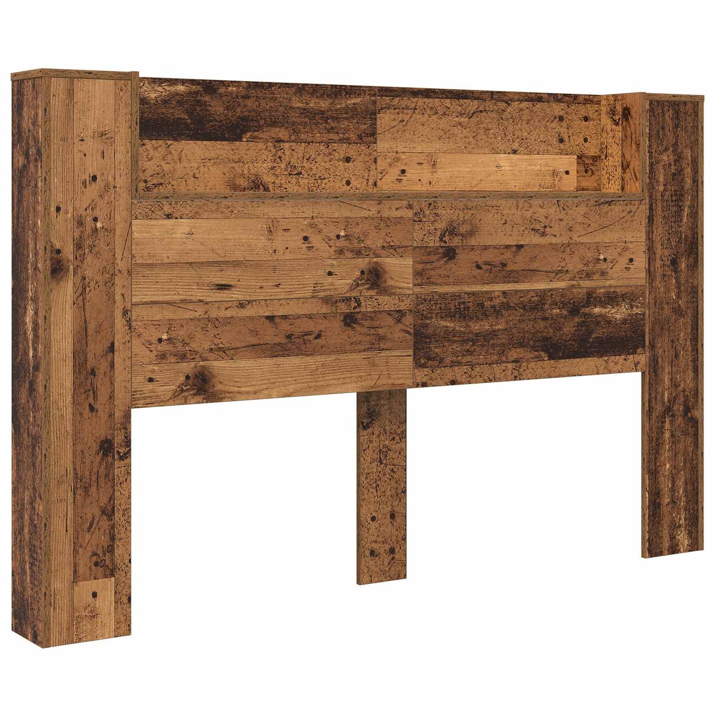Hoofdbord met opbergruimte en LED Oud hout 160 cm Bewerkt hout is nu te koop bij PeponiXL, paradijselijk wonen!