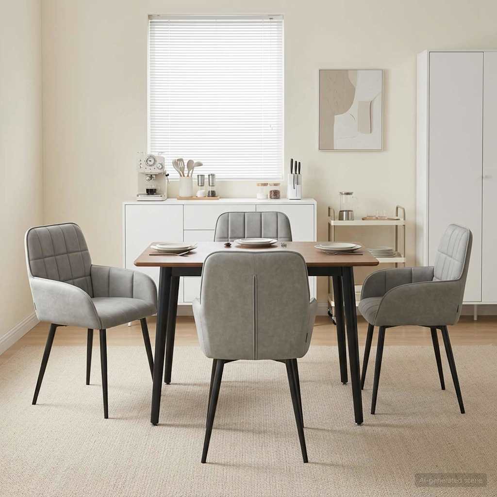 Eettafelstoelen 4 pcs fluweel Lichtgrijs 57 x 50 x 85 cm is nu te koop bij PeponiXL, paradijselijk wonen!